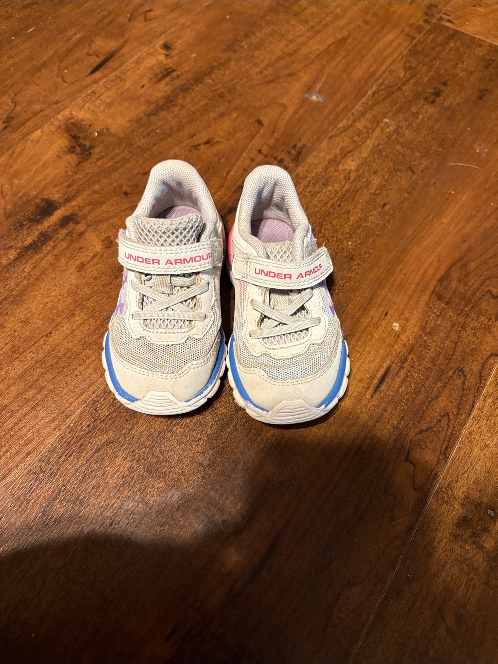 Under Armor Gray Pink/Blue/Purple Colorblock Tennis Shoes Toddler 6
